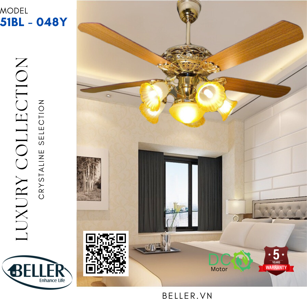 Quạt trần đèn 51BL - 048Y