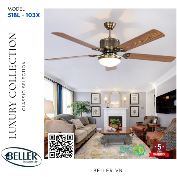 Quạt trần đèn 51BL – 103X – Beller.VN – Enhance Life