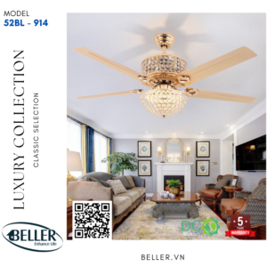 Quạt trần đèn 52BL - 914