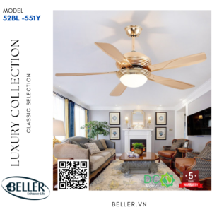 Quạt trần đèn 52BL -551Y