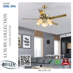 Quạt trần đèn 52BL - 596